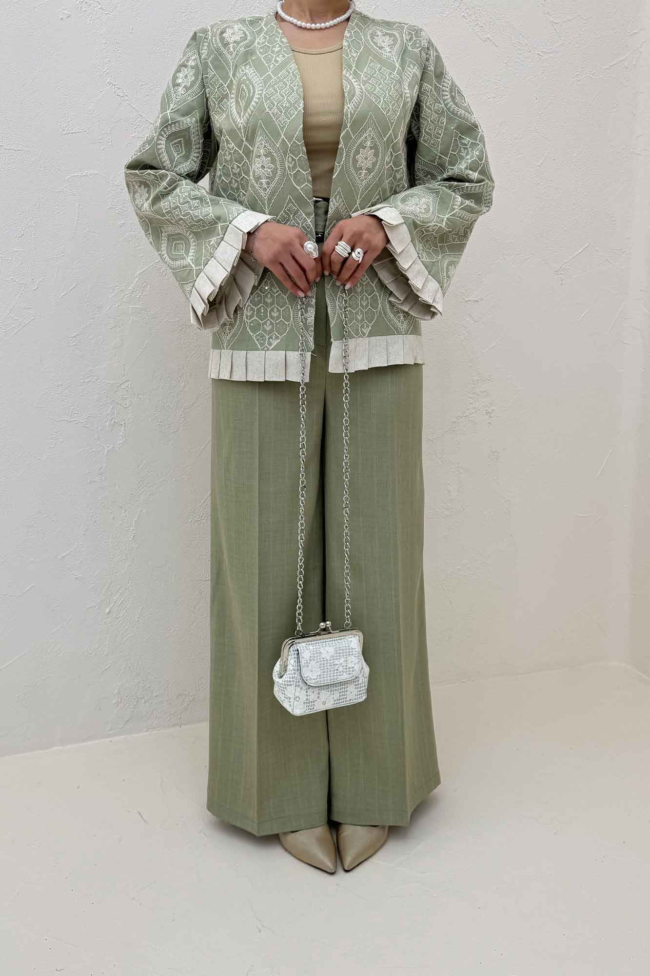 کت سوزن دوزی حاشیه پیلیسه الماس