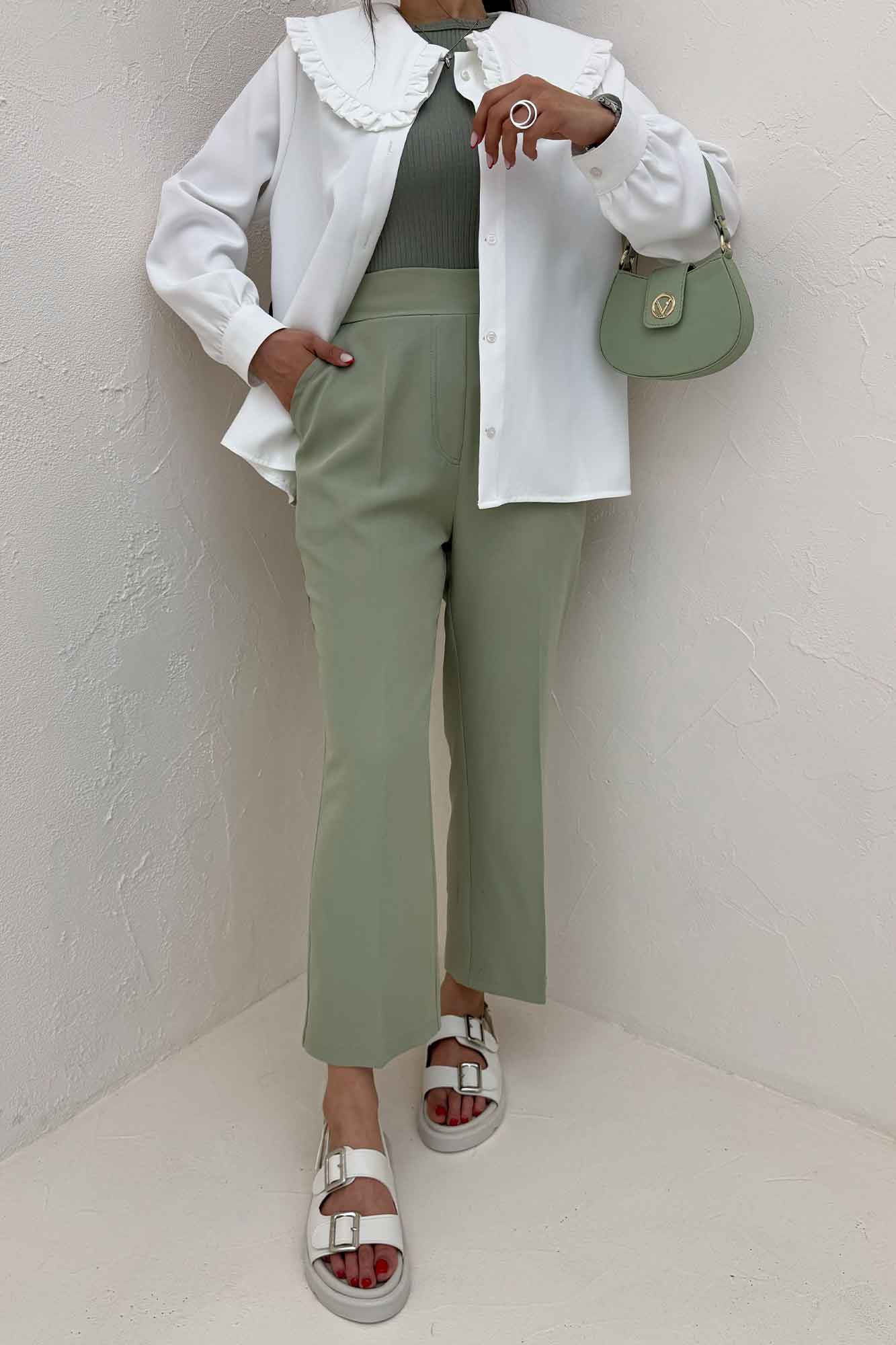 شومیز مانتویی مازراتی یقه ب ب دورچین