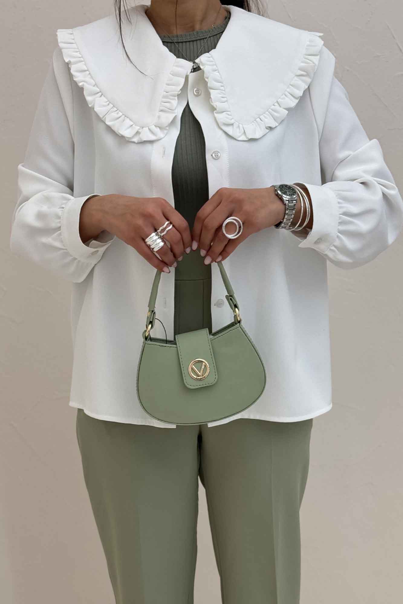 شومیز مانتویی مازراتی یقه ب ب دورچین