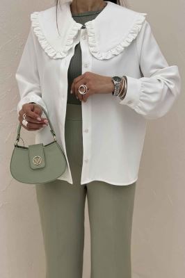 شومیز مانتویی مازراتی یقه ب ب دورچین