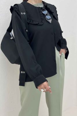 شومیز مانتویی مازراتی یقه ب ب دورچین