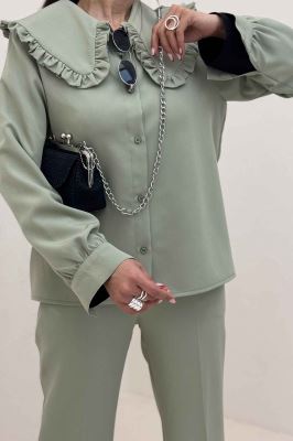 شومیز مانتویی مازراتی یقه ب ب دورچین