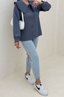 شومیز مانتویی مازراتی یقه ب ب دورچین