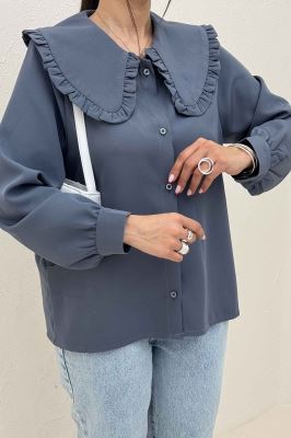 شومیز مانتویی مازراتی یقه ب ب دورچین