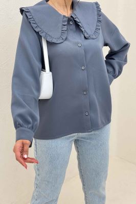 شومیز مانتویی مازراتی یقه ب ب دورچین