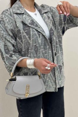 کت آستین سه رب دو دکمه ژاکارد مراکشی