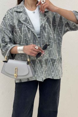 کت آستین سه رب دو دکمه ژاکارد مراکشی