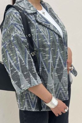 کت آستین سه رب دو دکمه ژاکارد مراکشی