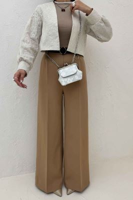 کراپ کت سوزن دوزی مچ دار 