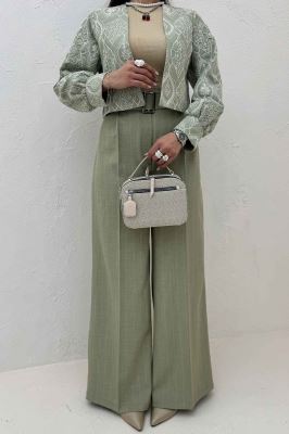 کراپ کت سوزن دوزی مچ دار 