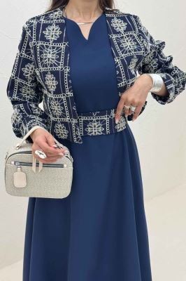 ست کت و سارافن سوزن دوزی MARLIS طرح 8