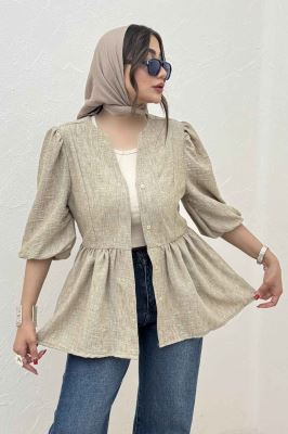 مانتو چین دار یقه هفت شانتون زارا
