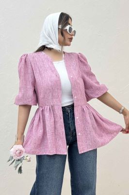 مانتو چین دار یقه هفت شانتون زارا