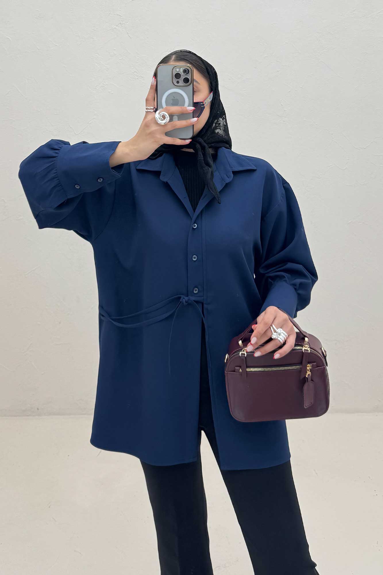 مانتو مازراتی مچ پهن جلو بنددار 