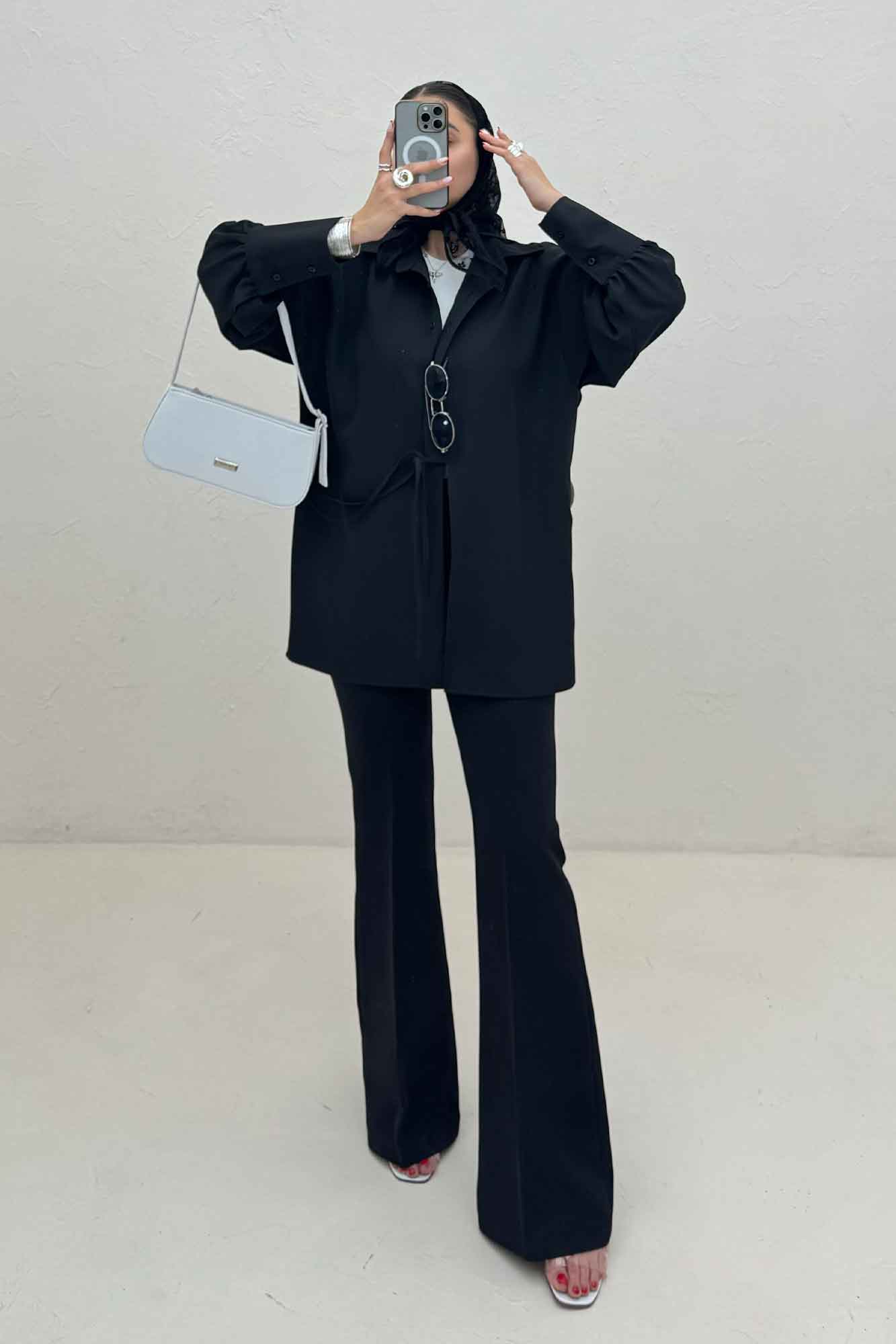 مانتو مازراتی مچ پهن جلو بنددار 