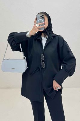 مانتو مازراتی مچ پهن جلو بنددار 