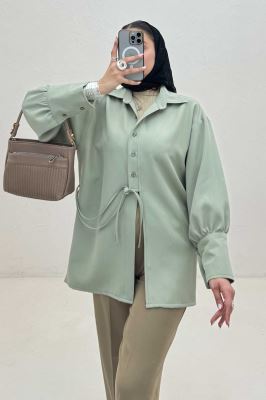 مانتو مازراتی مچ پهن جلو بنددار 