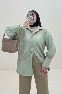 مانتو مازراتی مچ پهن جلو بنددار 