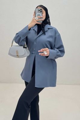 مانتو مازراتی مچ پهن جلو بنددار 