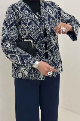 کت سوزن دوزی بنددار MIDNIGHT