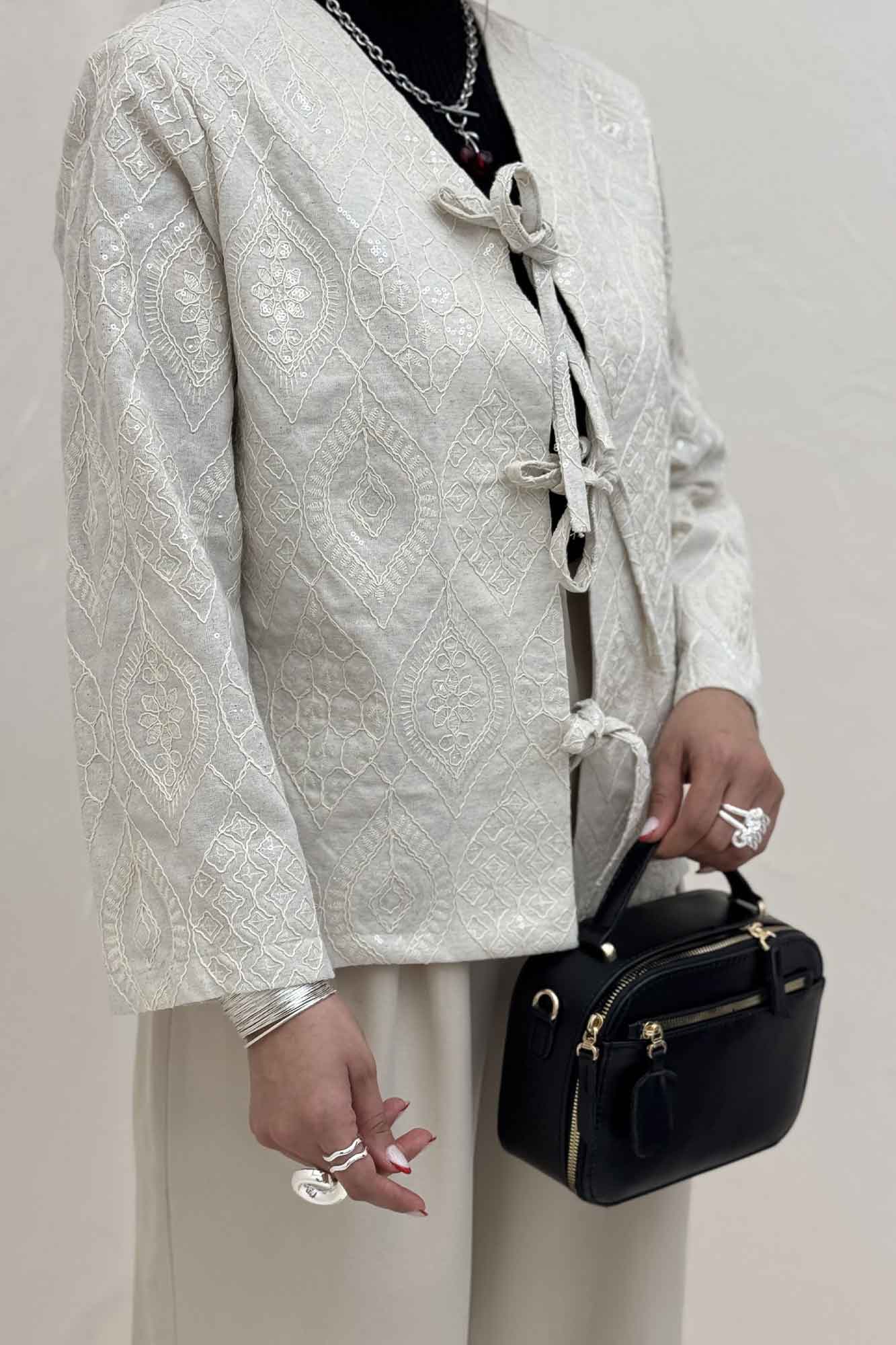 کت سوزن دوزی بنددار MIDNIGHT