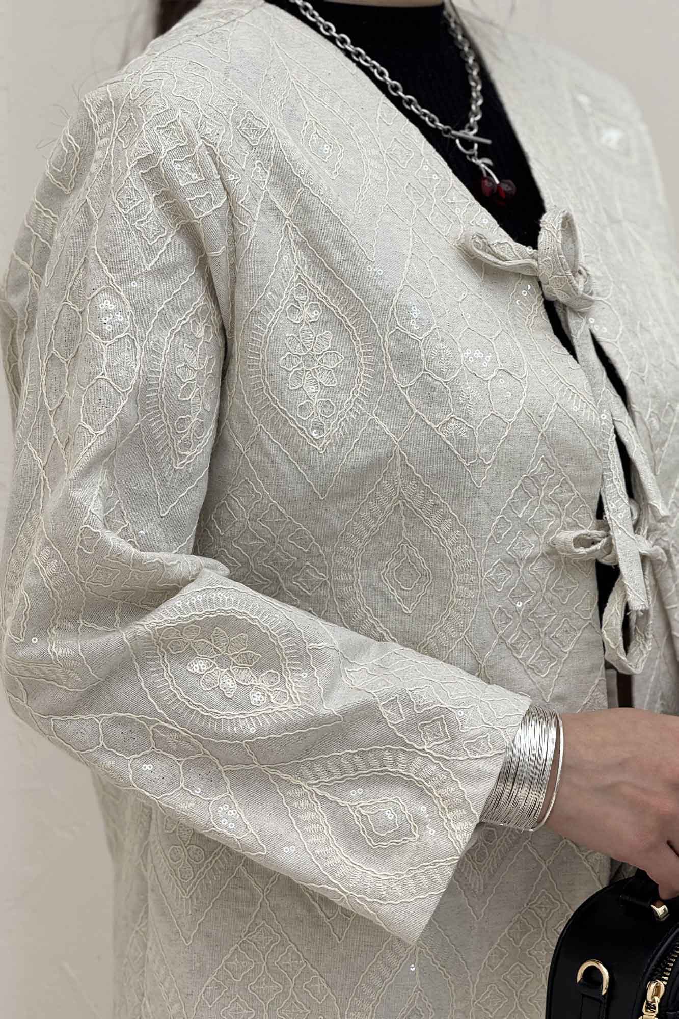 کت سوزن دوزی بنددار MIDNIGHT