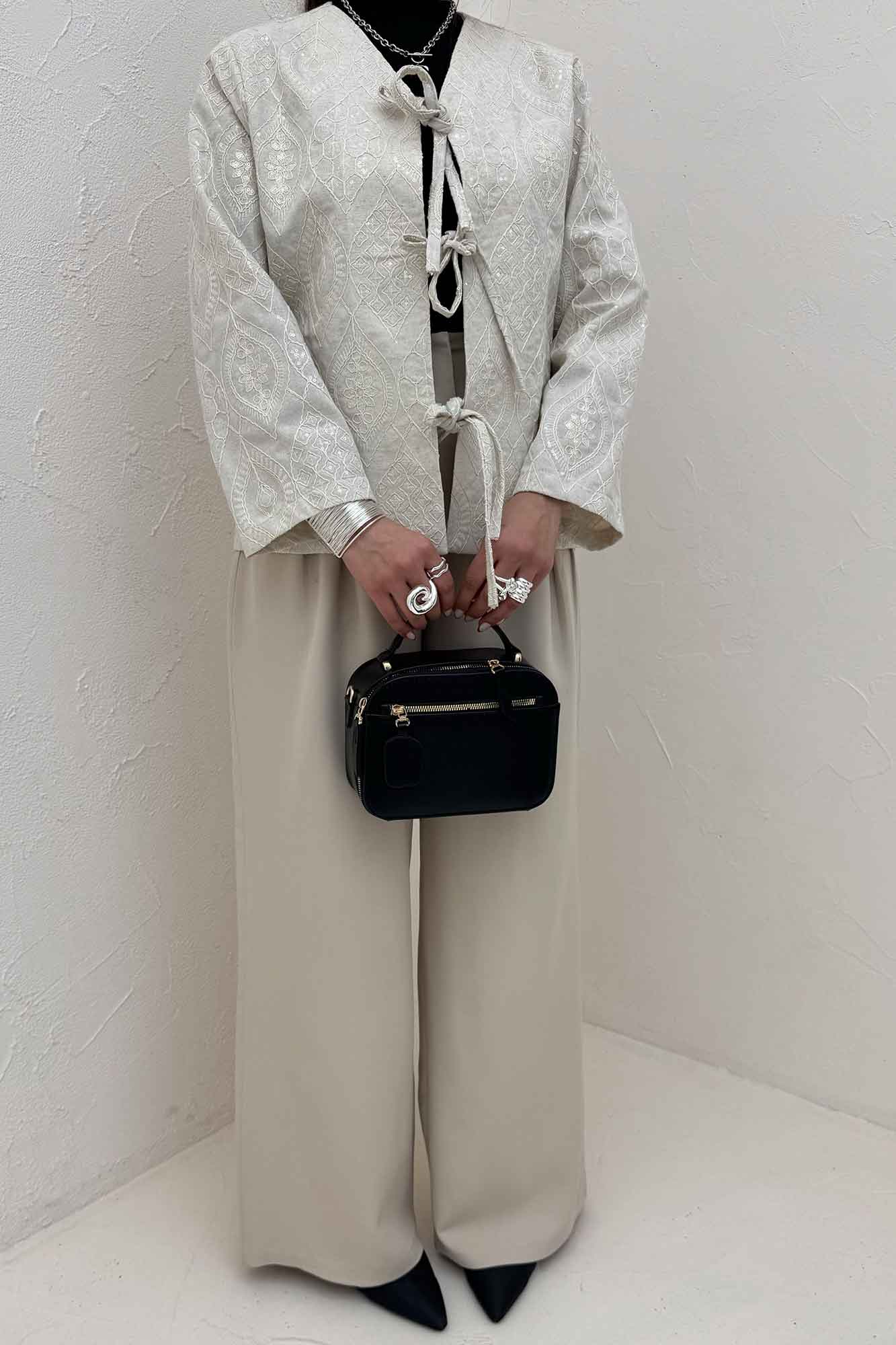 کت سوزن دوزی بنددار MIDNIGHT