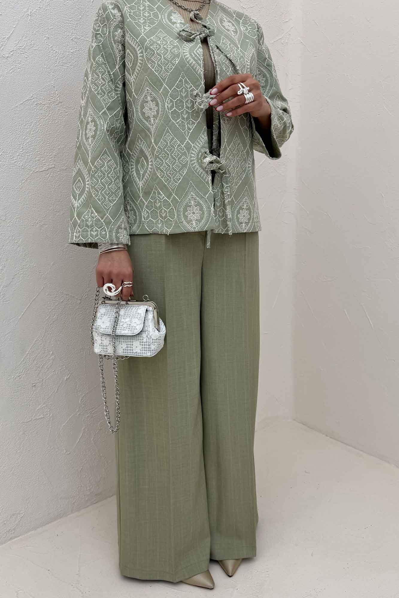 کت سوزن دوزی بنددار MIDNIGHT