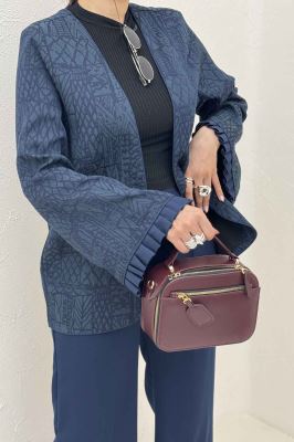 کت ژاکارد مغزی دوزی سر آستین پیله