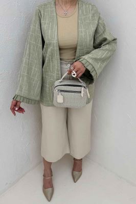 کت ژاکارد مغزی دوزی سر آستین پیله