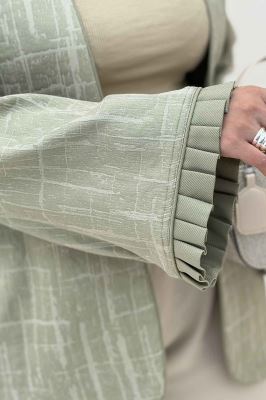 کت ژاکارد مغزی دوزی سر آستین پیله