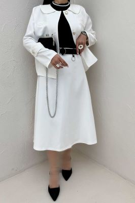 ست کت دامن مازراتی یقه ب ب NICKS