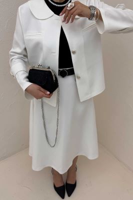 ست کت دامن مازراتی یقه ب ب NICKS