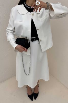 ست کت دامن مازراتی یقه ب ب NICKS