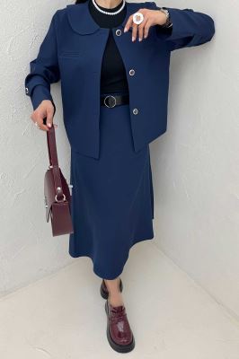 ست کت دامن مازراتی یقه ب ب NICKS