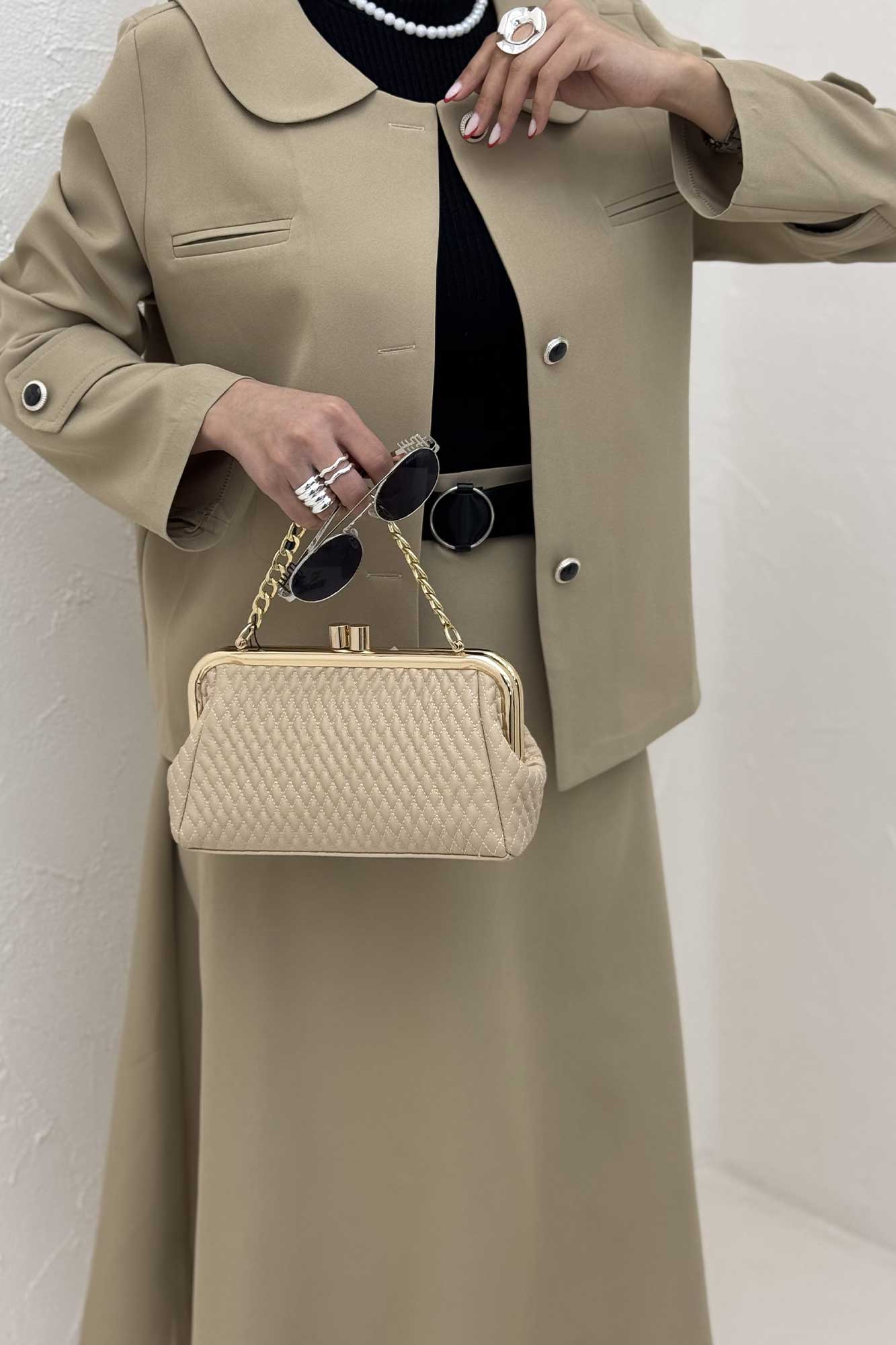 ست کت دامن مازراتی یقه ب ب NICKS