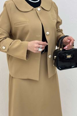 ست کت دامن مازراتی یقه ب ب NICKS