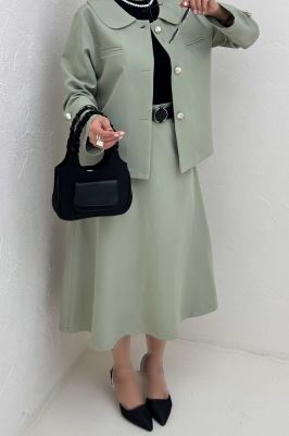 ست کت دامن مازراتی یقه ب ب NICKS