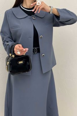 ست کت دامن مازراتی یقه ب ب NICKS