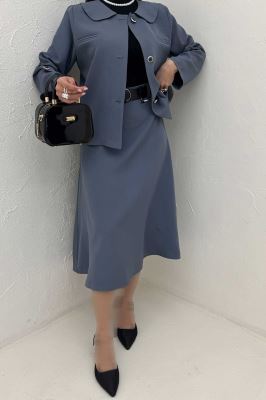 ست کت دامن مازراتی یقه ب ب NICKS