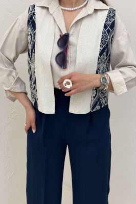 ژیله لینن تیکه سوزن دوزی کد 200