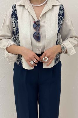 ژیله لینن تیکه سوزن دوزی کد 200