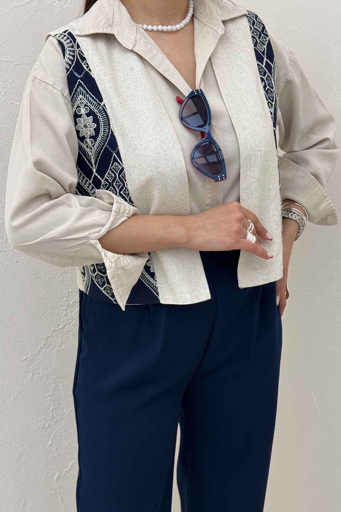 ژیله لینن تیکه سوزن دوزی کد 200