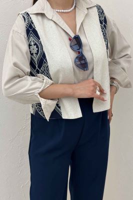 ژیله لینن تیکه سوزن دوزی کد 200