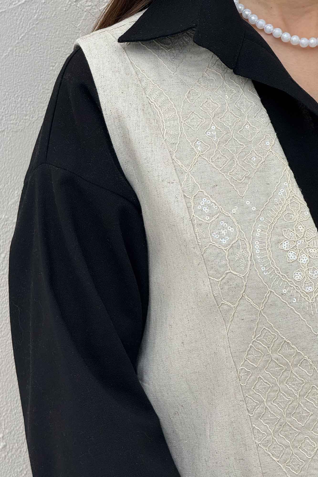 ژیله لینن تیکه سوزن دوزی کد 100