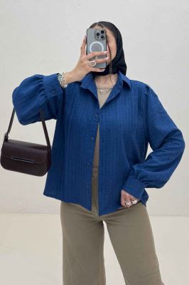شومیز مانتویی جلو سه پیله شانتون زیپی 