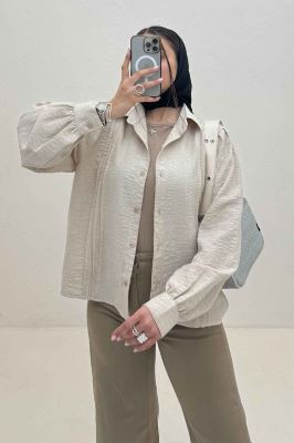 شومیز مانتویی جلو سه پیله شانتون زیپی 