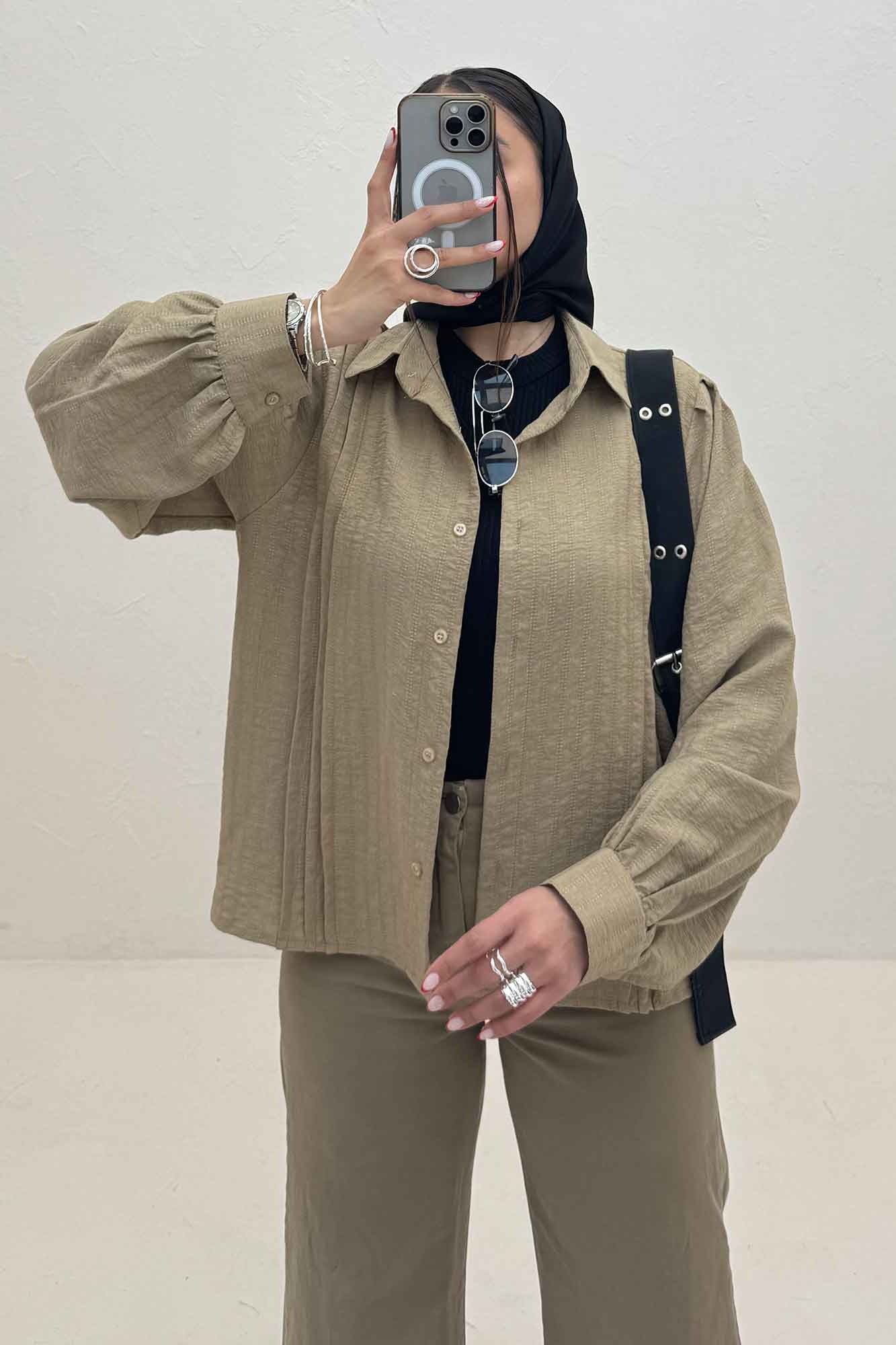 شومیز مانتویی جلو سه پیله شانتون زیپی 