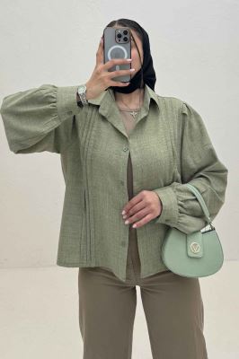 شومیز مانتویی جلو سه پیله شانتون زیپی 