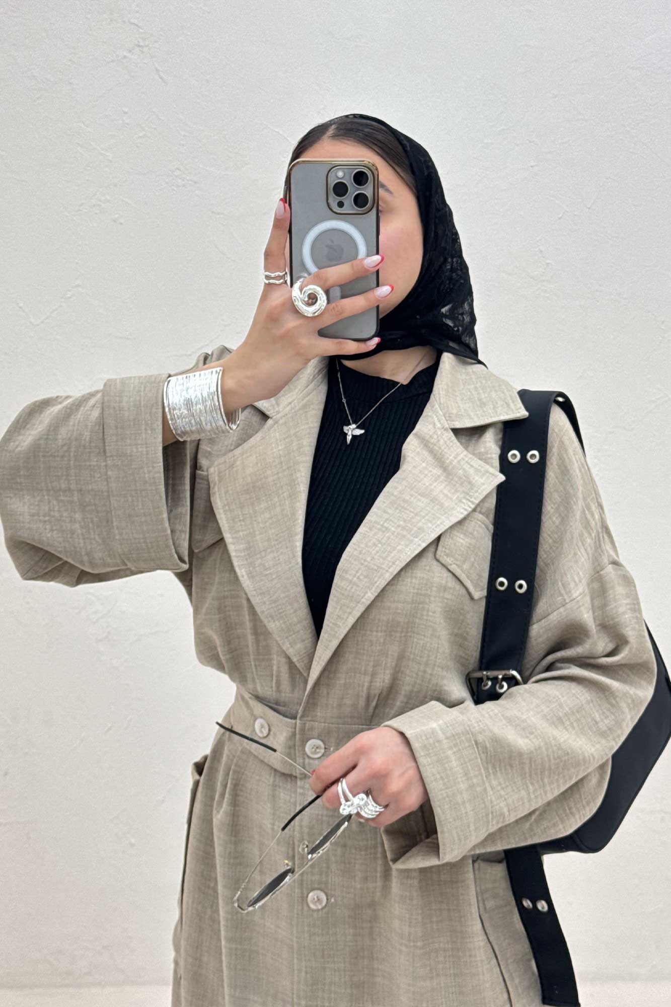 مانتو بلند شانتون پشت کش DORNA